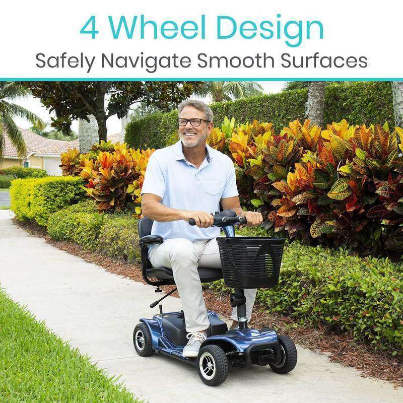 Vive Health 4 Wheel Mobility Scooter, Blue MOB1027BLU