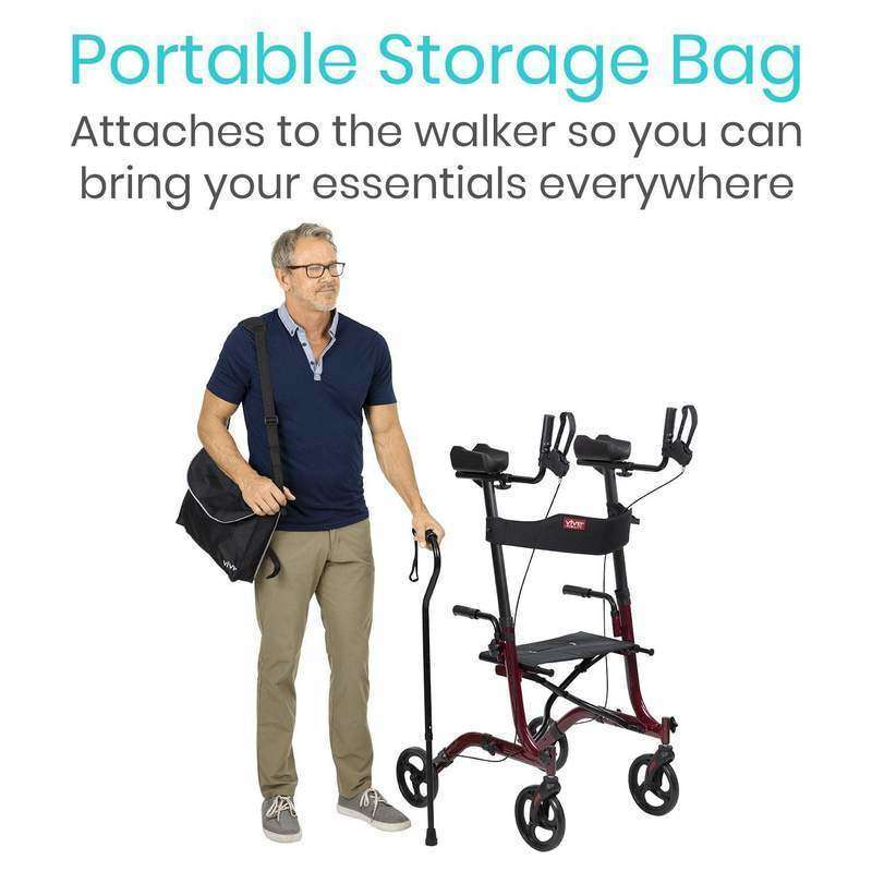 Vive Health Upright Rollator Walker Open Box, Red MOB1033REDOB
