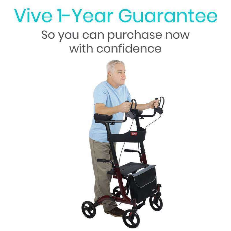 Vive Health Upright Rollator Walker Open Box, Red MOB1033REDOB