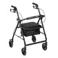 Drive r726bk Rollator with 6" Wheels, Fold Up Removable Back Support and Padded Seat, Black