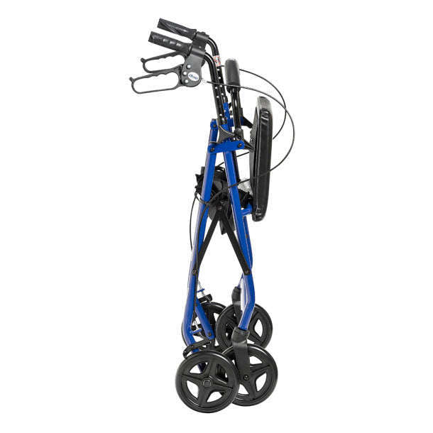 Drive R728BL Aluminum Rollator with Fold Up and Removable Back Support and Padded Seat, Blue