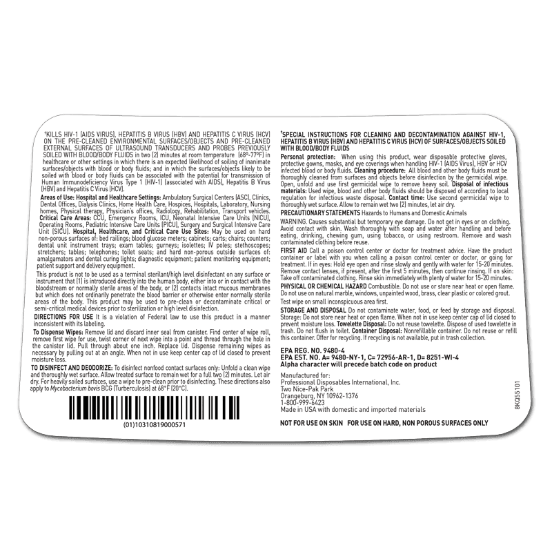PDI Q55172 Super Sani-Cloth XL Disinfectant Wipe 12/Case