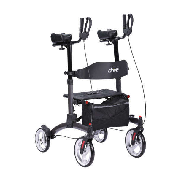 Drive Medical Elevate Upright Folding Walker, Grey UPWKRGY10
