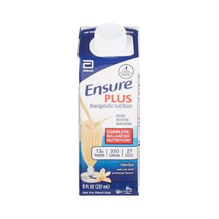 Ensure Plus 64905, Vanilla 8oz. screw top carton cs/24