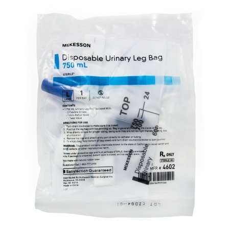 McKesson Economy 750ML Urinary Leg Bag, 4602 each
