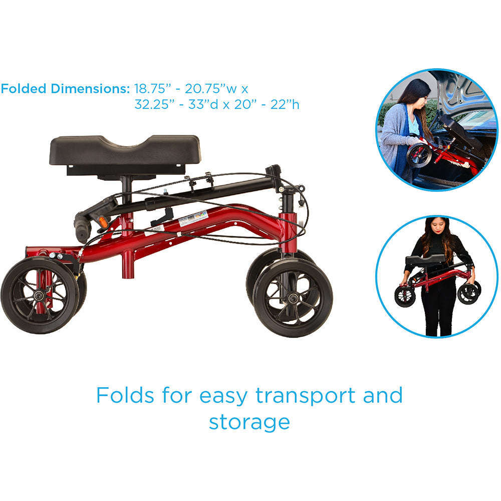 Nova Heavy Duty Turning Knee Walker, TKW-13 Metallic Red