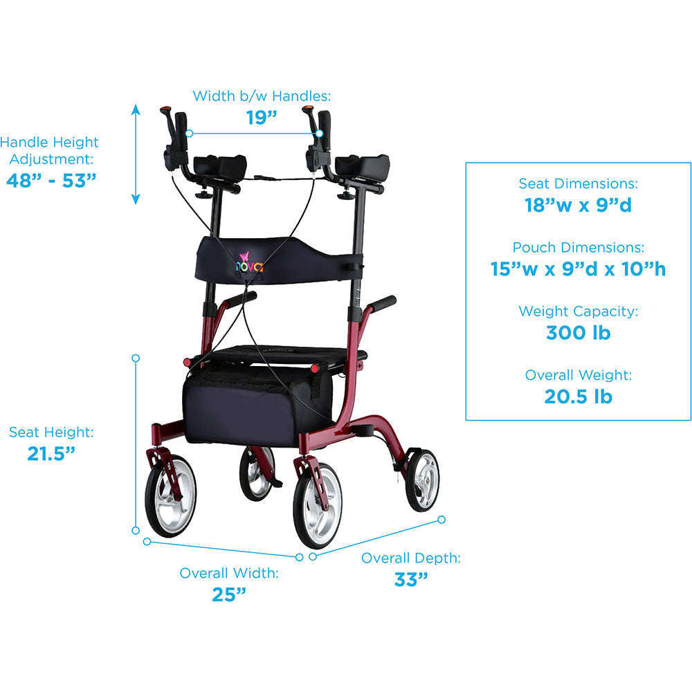 Nova Phoenix Rise Up Rollator, 4801RD Red