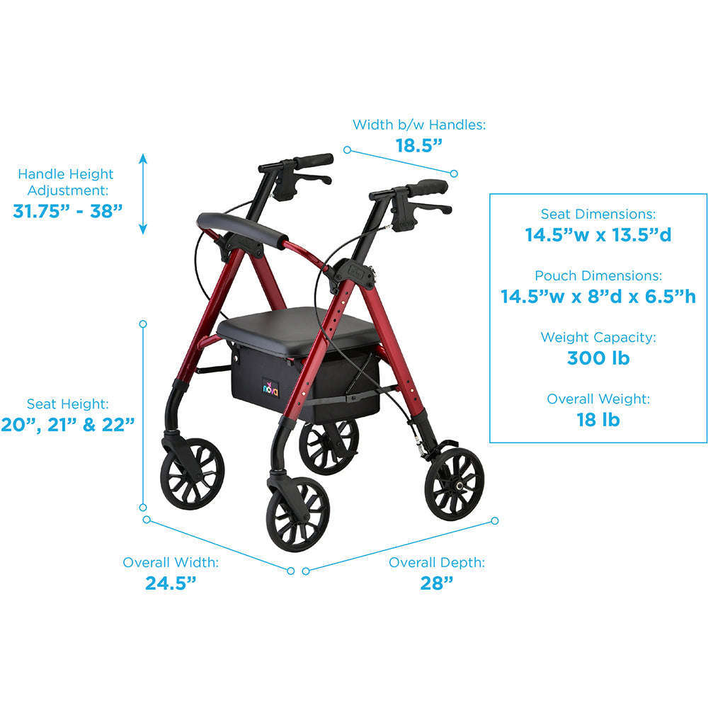 Nova Star 8 Rollator, 4288RD Red