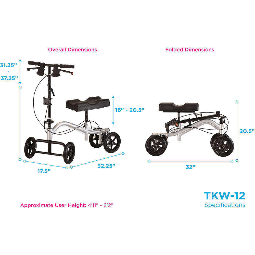 Nova Turning Knee Walker, TKW-12 Silver