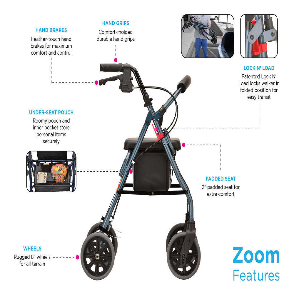 Nova Zoom 20 Rollator, 4220BK Black