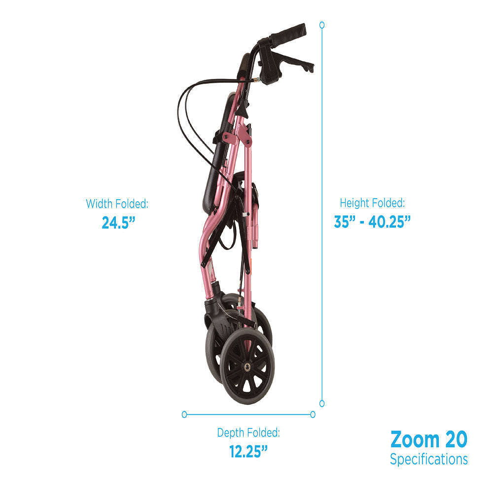 Nova Zoom 20 Rollator, 4220PK Pink