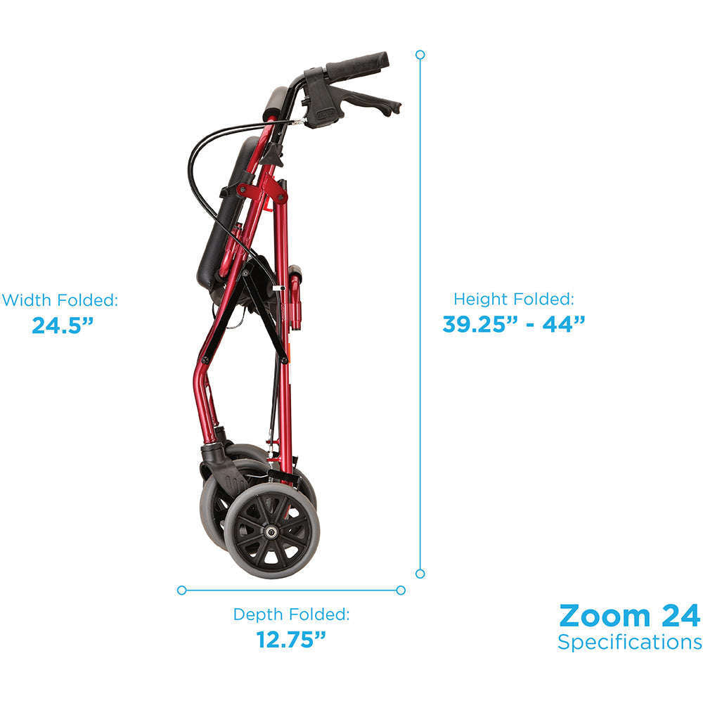 Nova Zoom 24 Rollator, 4224RD Red
