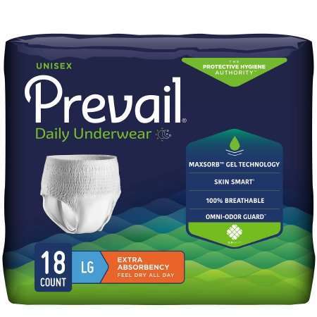 Prevail Daily Absorbent Underwear, pack size M, L, XL, 2XL