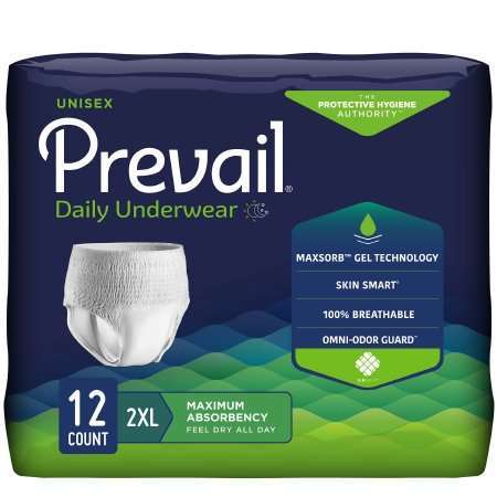 Prevail Daily Absorbent Underwear, pack size M, L, XL, 2XL