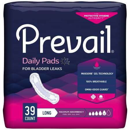 Prevail Daily Pads Maximum Absorbency Pads pack or case, PV-915/1