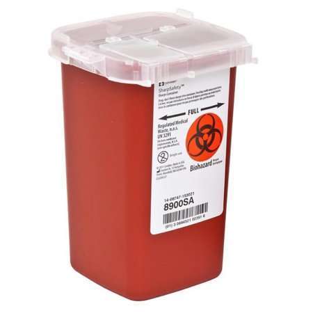 SharpSafety 1 Quart Sharps Container, 8900SA each