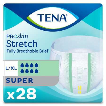 TENA 67903 STRETCH SUPER NIGHTTIME BRIEFS L-XL 41-64"waist cs/56