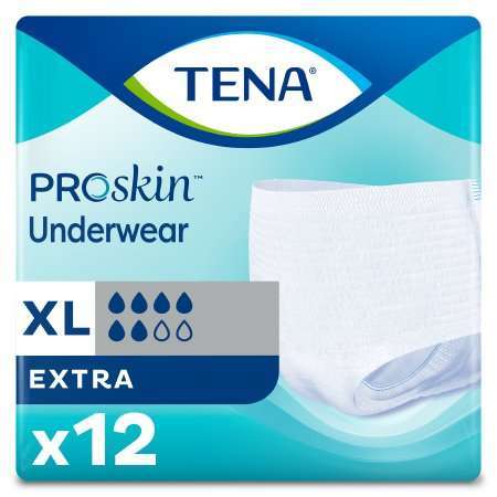 TENA 72425 Proskin Extra Protective Underwear, size XL 55-66in, PK/12