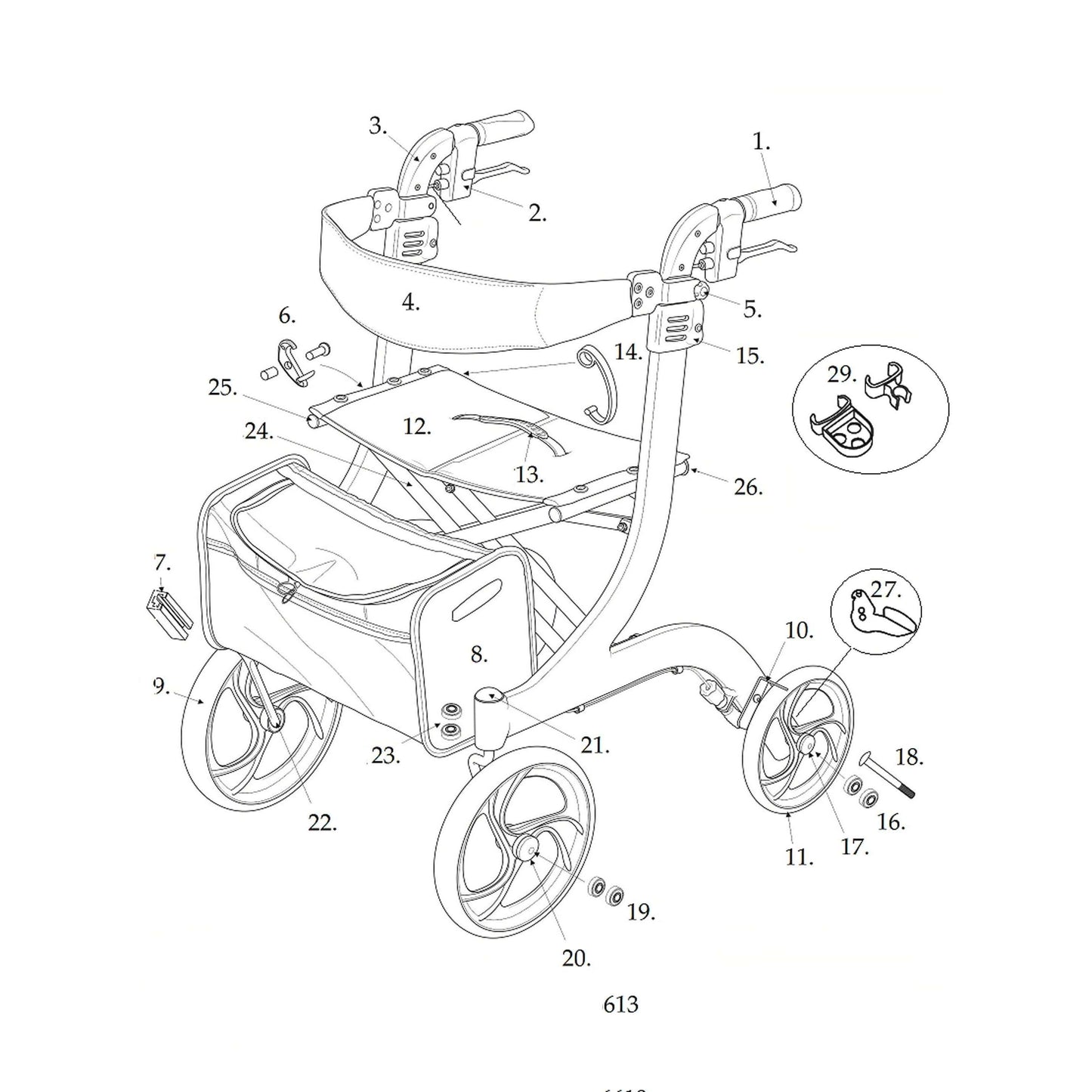 All Replacement parts for Drive Nitro 10266 rollator
