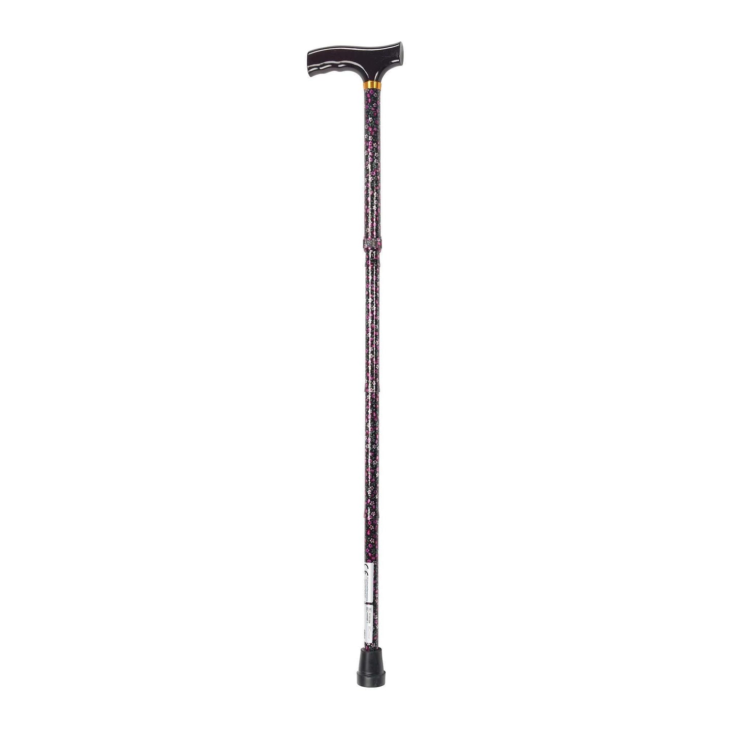Drive 10304bf-1 Lightweight Adjustable Folding Cane with T Handle, Black Floral