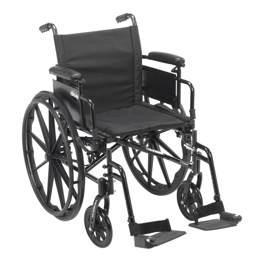 Drive cx416adda-sf Cruiser X4 Lightweight Dual Axle Wheelchair with Adjustable Detachable Arms, Desk Arms, Swing Away Footrests, 16" Seat