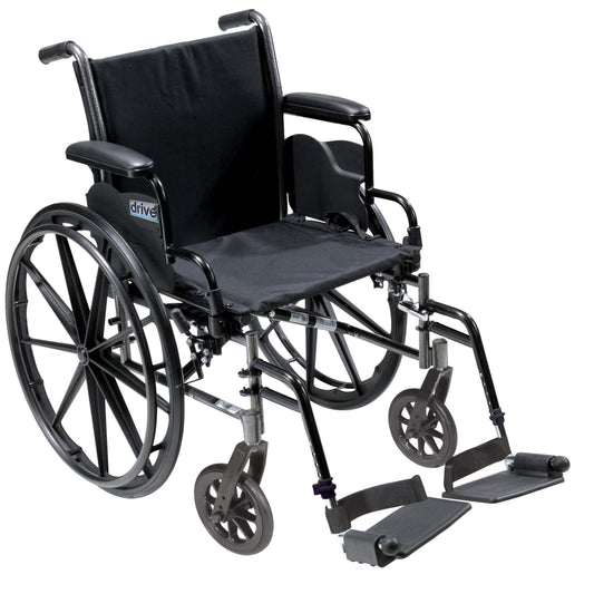 Drive k316dda-sf Cruiser III Light Weight Wheelchair with Flip Back Removable Arms, Desk Arms, Swing away Footrests, 16" Seat