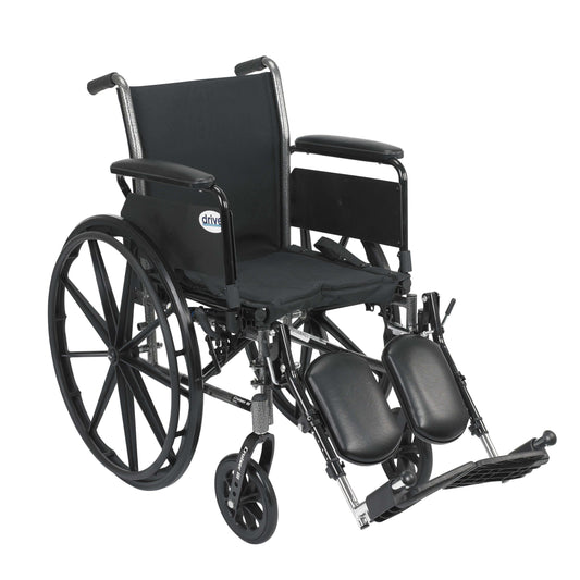 Drive k320dfa-elr Cruiser III Light Weight Wheelchair with Flip Back Removable Arms, Full Arms, Elevating Leg Rests, 20" Seat