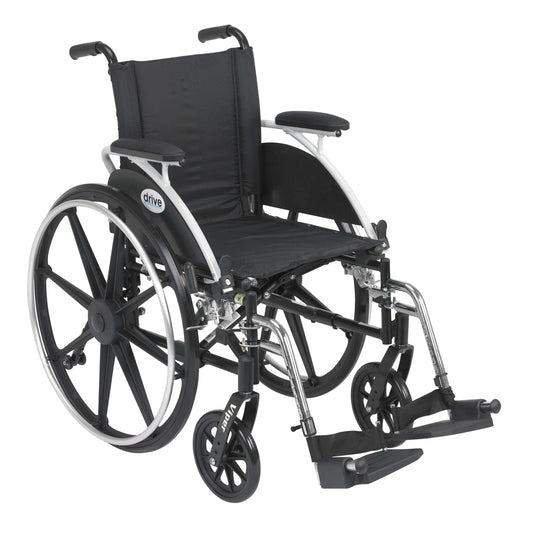 Drive l414dda-sf Viper Wheelchair with Flip Back Removable Arms, Desk Arms, Swing away Footrests, 14" Seat