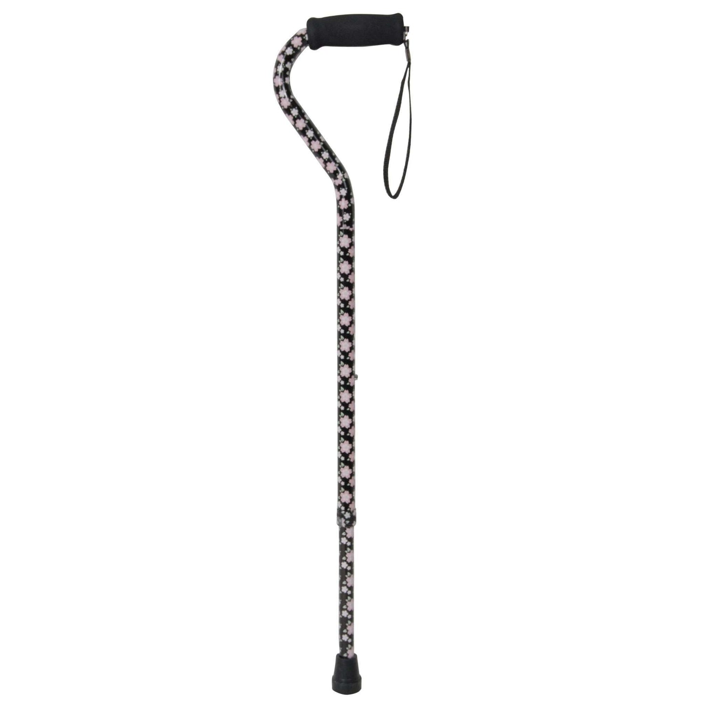 Drive rtl10303pf Foam Grip Offset Handle Walking Cane, Pink Floral