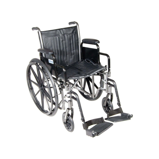 Drive ssp218dda-sf Silver Sport 2 Wheelchair, Detachable Desk Arms, Swing away Footrests, 18" Seat