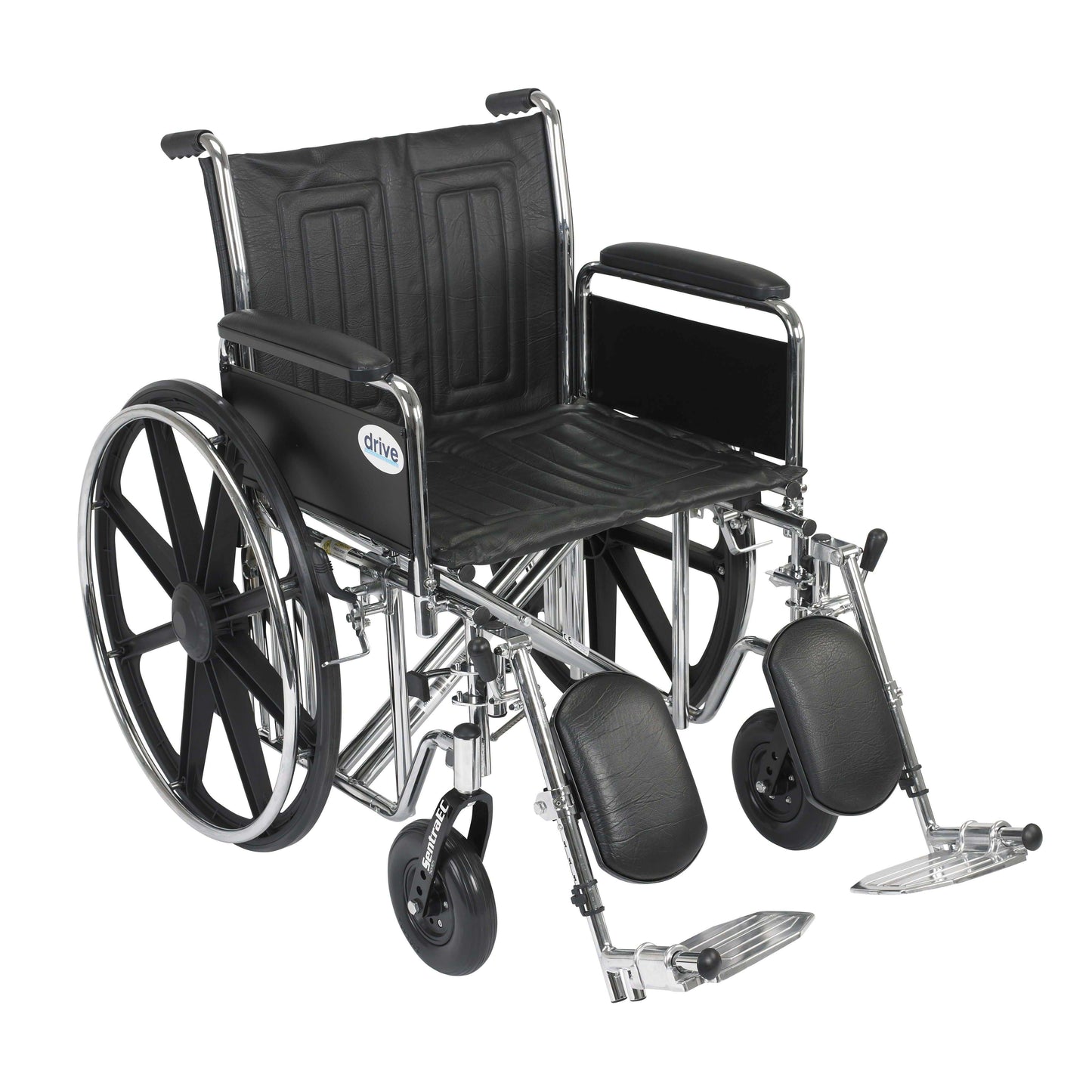 Drive std20ecdfahd-elr Sentra EC Heavy Duty Wheelchair, Detachable Full Arms, Elevating Leg Rests, 20" Seat