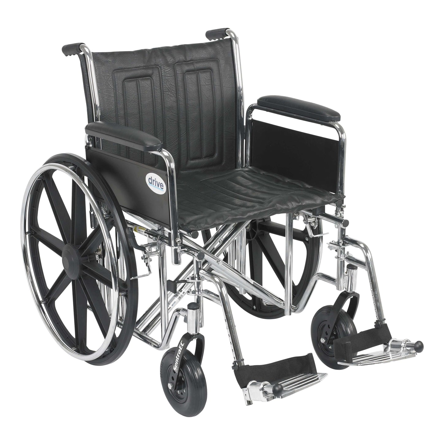 Drive std20ecdfahd-sf Sentra EC Heavy Duty Wheelchair, Detachable Full Arms, Swing away Footrests, 20" Seat