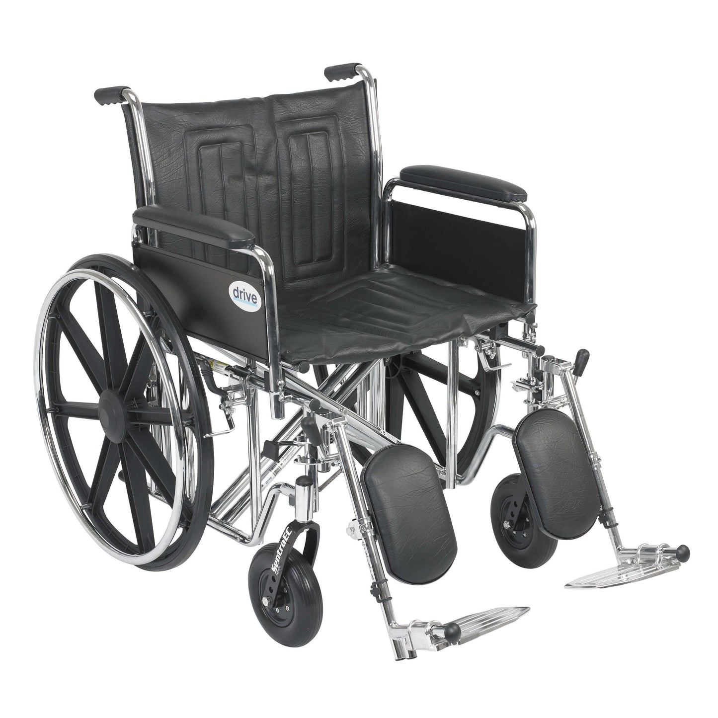 Drive std22ecdfa-elr Sentra EC Heavy Duty Wheelchair, Detachable Full Arms, Elevating Leg Rests, 22" Seat