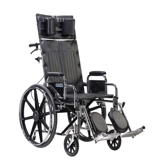 Drive std22rbdda Sentra Reclining Wheelchair, Detachable Desk Arms, 22" Seat