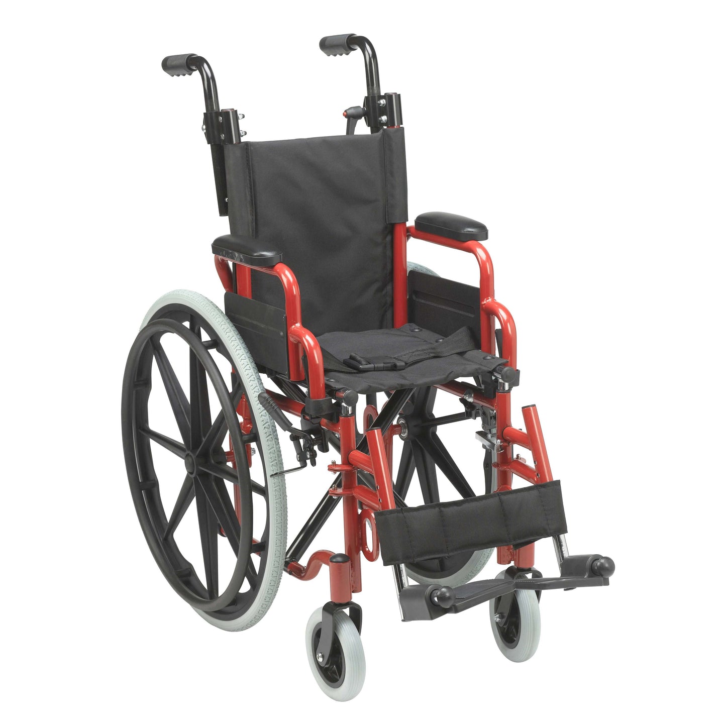 Wallaby Pediatric Folding Wheelchair, 12", Fire Truck Red