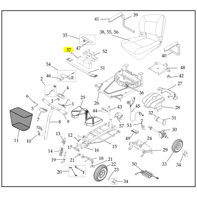 Replacement battery for Drive BobcatX3 and BobcatX4 power scooter, BATT12V10AH