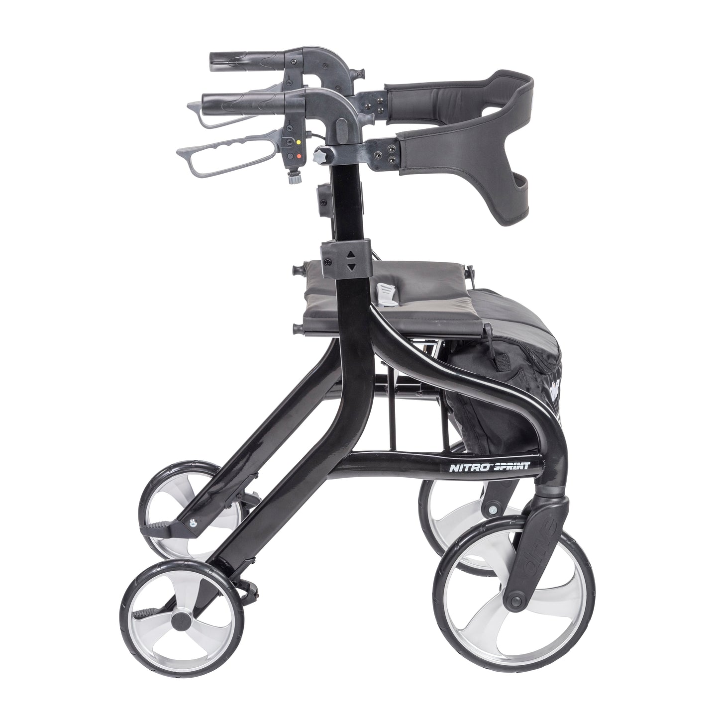 Drive Nitro Sprint Rollator 102662BK, Standard Height Black