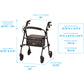 Nova Journey Steel Rollator, 4205BK Black