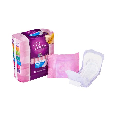 Poise 19566 Moderate Absorbency 12.4" Long Pads 16/Pk