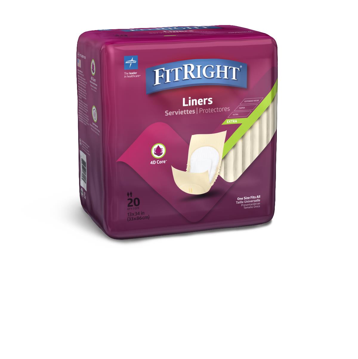 FitRight 13 X 34 Moderate Absorbency Liner FITLINER100