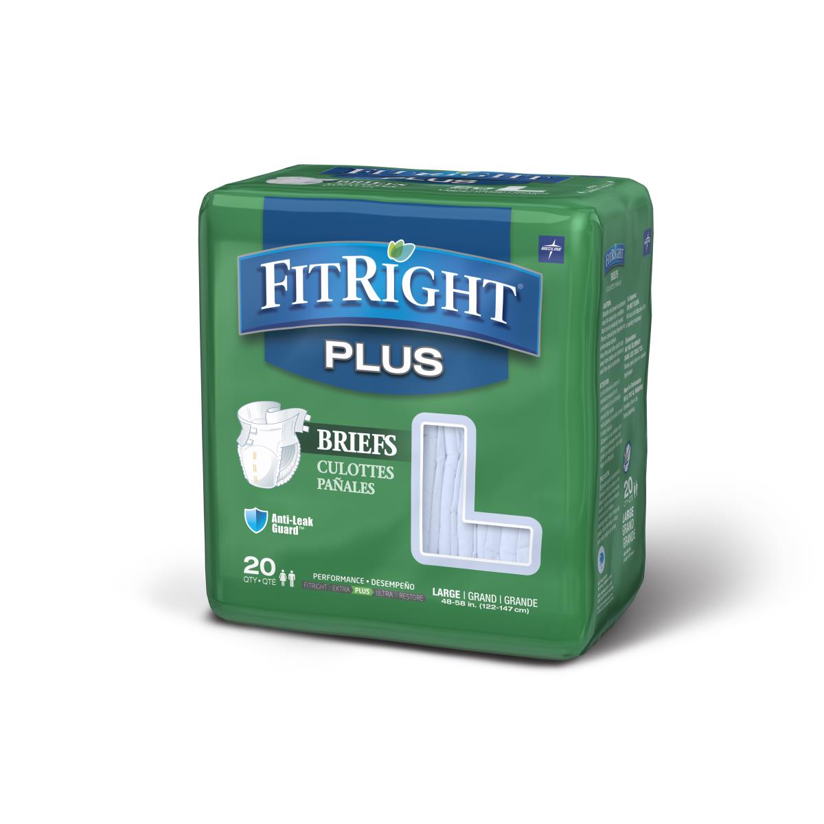 Medline FitRight Plus Brief Size L 80/cs FITPLUSLG