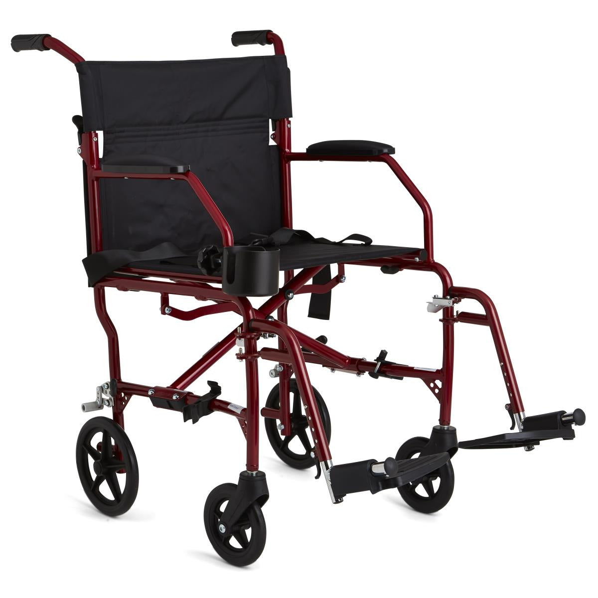 Medline Ultralight Transport Chair Red MDS808200F3R