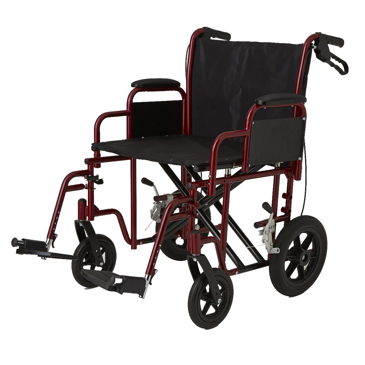 Medline 22" Wide Bariatric Transport Chair, Red MDS80822B