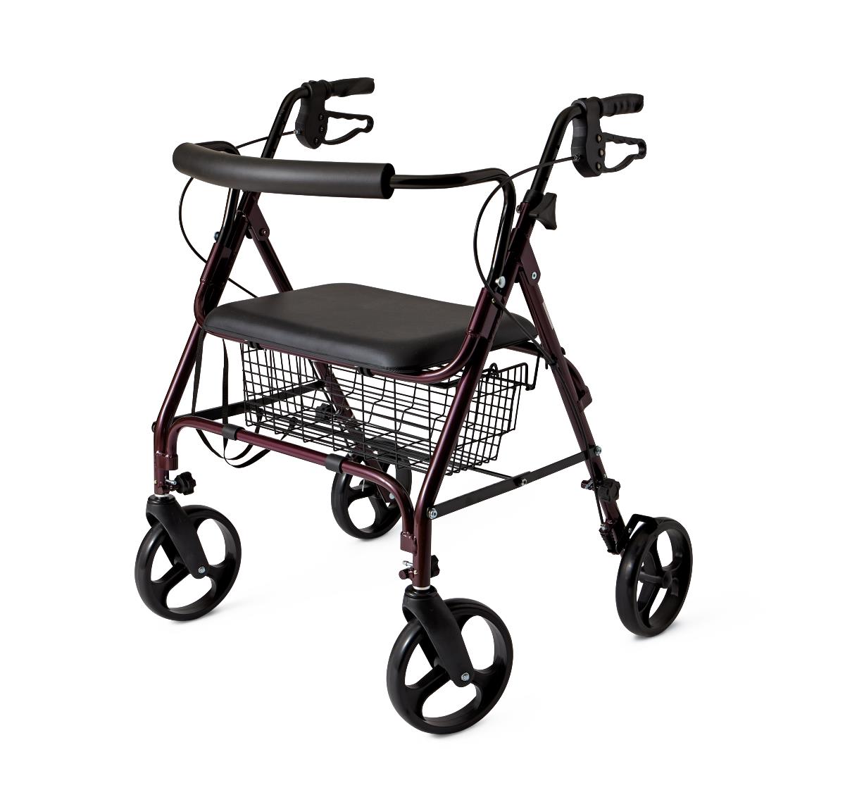 Medline X-Wide Bariatric Rollator MDS86800XW Burgundy