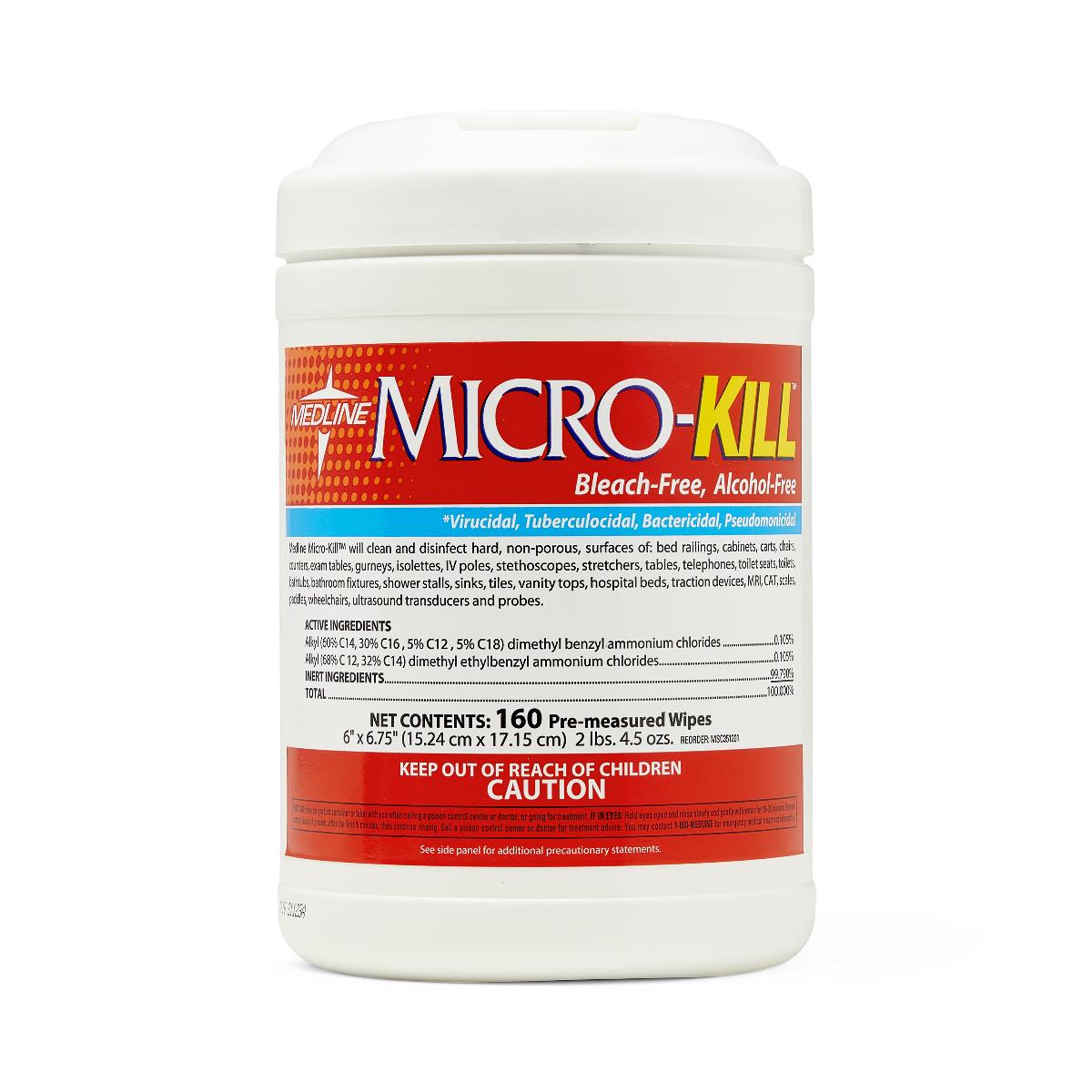 Medline Micro-Kill Disinfectant Wipes, 160/tub 12/cs MSC351201