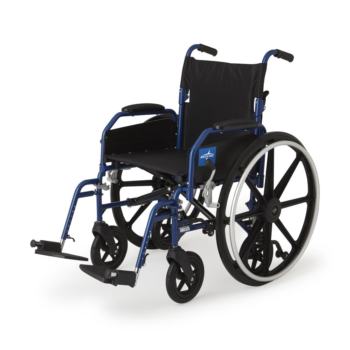 Medline Hybrid 2 18" Transport Wheelchair with Footrests MDS806250H2