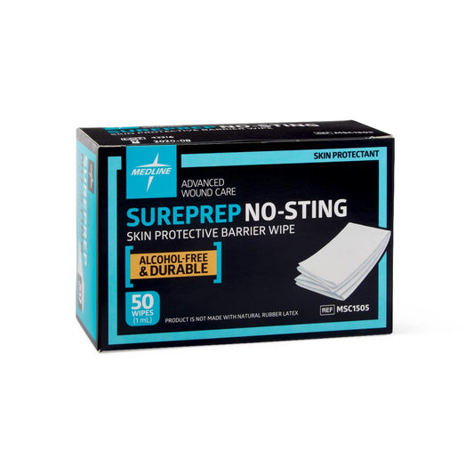 Medline Sureprep No-Sting Skin Protective Barrier, Wipe 50/bx MSC1505Z