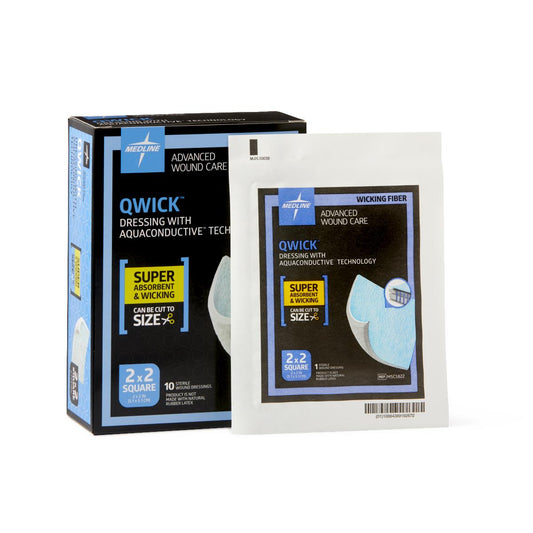 Qwick 2x2 Nonadhesive Superabsorbent Dressing 10/bx MSC5822Z