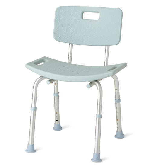 Medline Microban Treated Shower Chair with Back MDS89745KDMBH