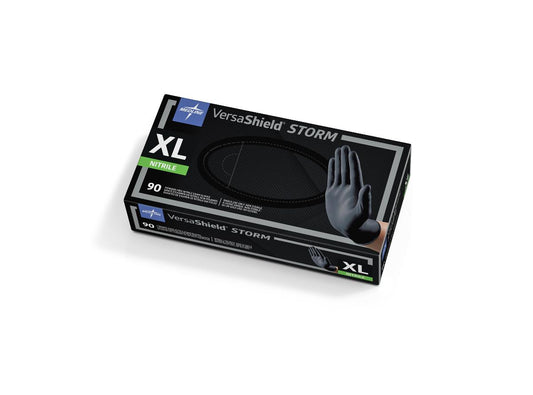 VersaShield Storm Black Nitrile Exam Gloves 10bx/cs, Size XL MG6114
